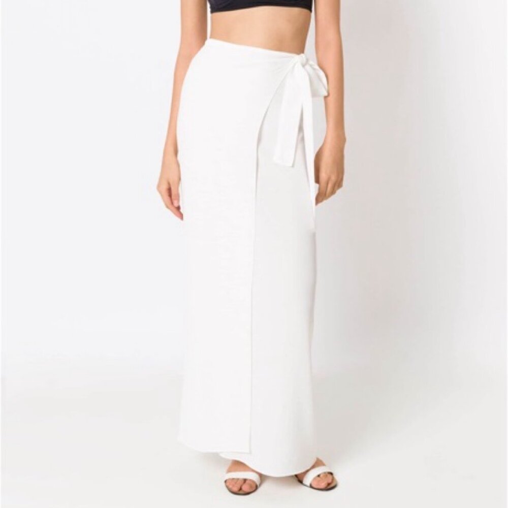 Haight white side/front tie sarong skirt